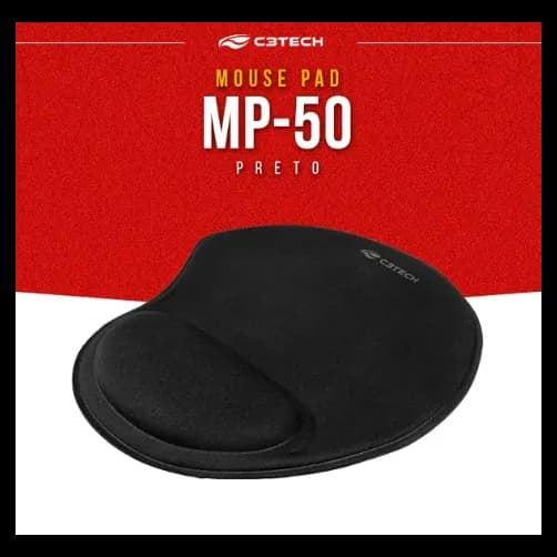 MOUSE PAD C/APOIO EM ESPUMA PRETO MP-50 C3 TECH