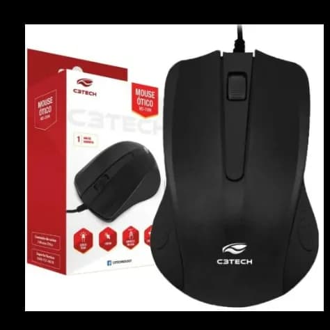MOUSE OPTICO MS-20BK PRETO USB C3 TECH